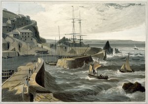 Mivagissey, Cornwall, &39;अ वॉयज अराउंड द ग्रेट ब्रिटेन अंडरटोन ऑफ द इयर्स 1814 और 1825&39; के वॉल्यूम आठवें से, 1825 (एक्वाटिंट) प्रकाशित